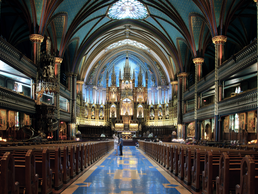 Notre-Dame in Montreal | © Bildlizenzen von Shutterstock.com Blick auf die Fresken in Basilika Notre-Dame | © Bildlizenzen von Shutterstock.com