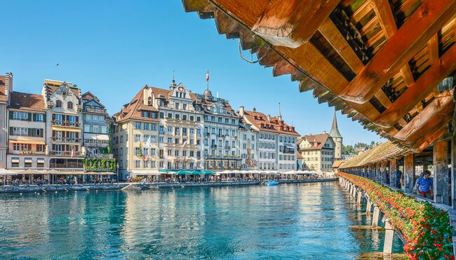 Blick von der Kapellbrücke Luzern