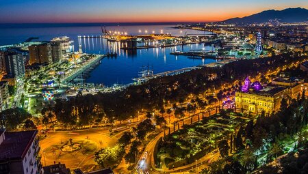 Blick auf den Hafen von Malaga