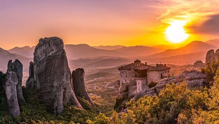 Sonnenuntergang über Meteora