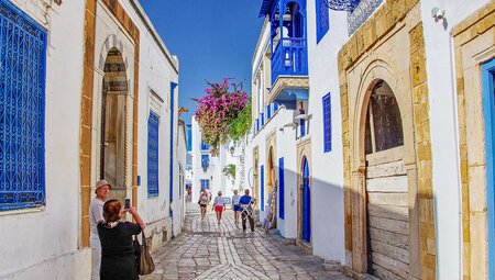 Fotografieren in den Stra?en von Sidi Bou Said