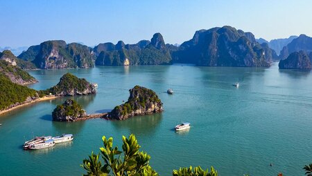 Blick auf die Halong Bucht