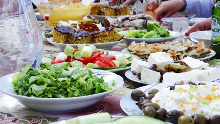 Albanisches Essen frisch aus dem Garten