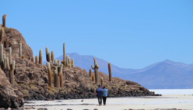 Wandern auf dem Salar de Uyuni