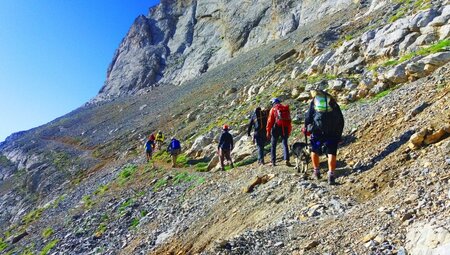 Trekkinggruppe im OlympMassiv