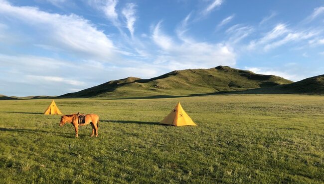 Zeltplatz in der Wüste Gobi