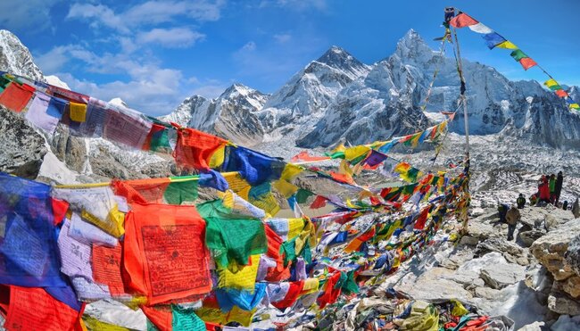 Blick auf Nuptse und Mount Everest vom Kala Pattar