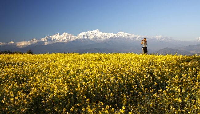 Blick auf das ManasluMassiv von Bandipur