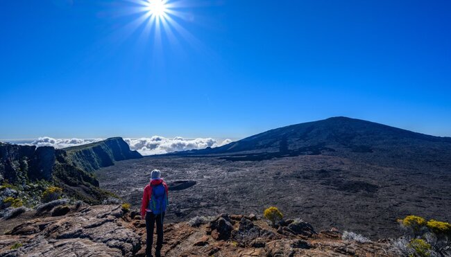 Am Kraterrand des Piton de la Fournaise