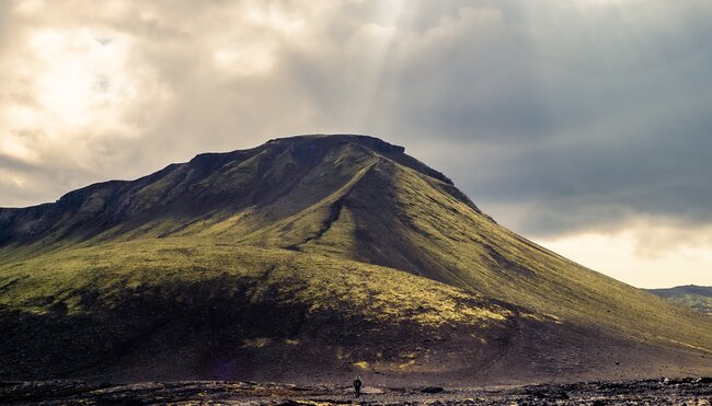 Intrepid traveller taking in the landscape of the Laugavegur Trail in Iceland