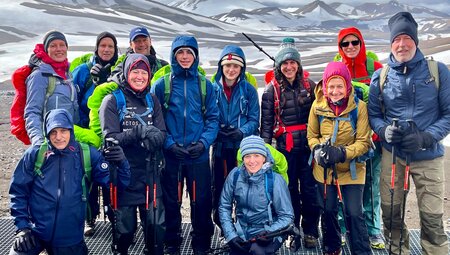 Hiking group photo on the Laugavegur Trail