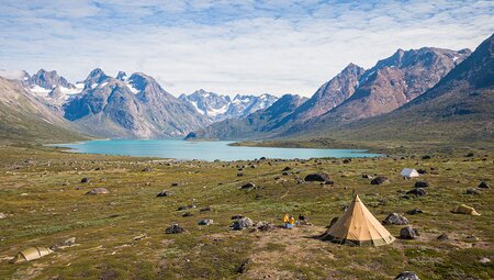 Camp overnight in Arctic Patagonia, Tasermuit Fjord