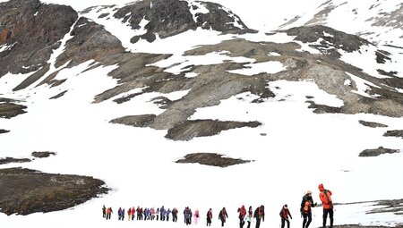 Traverse the incredible landscape of Svalbard with your group