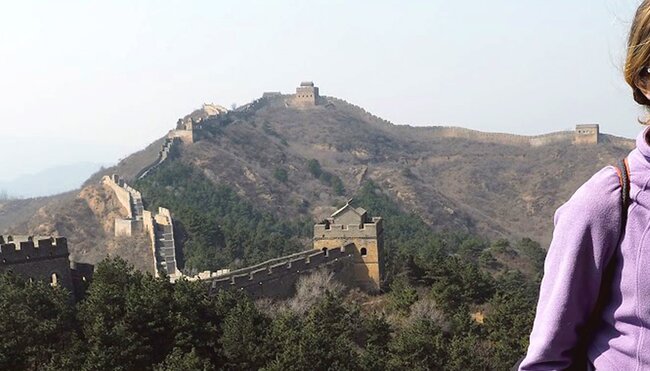 china great wall woman smiling