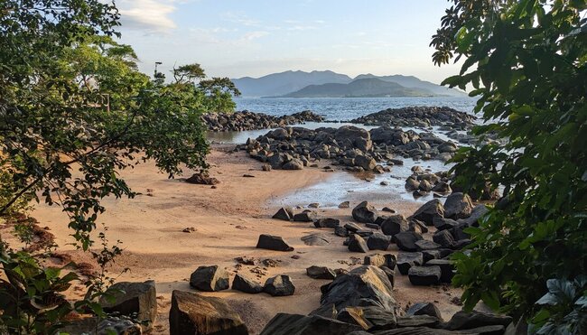 Idyllic, tropical views of Sierra Leone's coast from the Banana Island, south of Freetown