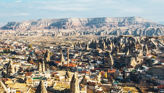 View of Cappadocia city, Turkey