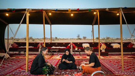 Kishta is a winter tradition in Saudi Arabia - a picnic in the desert, relaxing with friends and family to eat and play games.