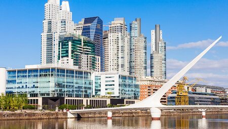 Puente de la Mujer, a footbridge the Puerto Madero district of Buenos Aires, Argentina