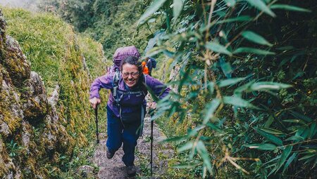 Traveller hikes the Machu Picchu trail