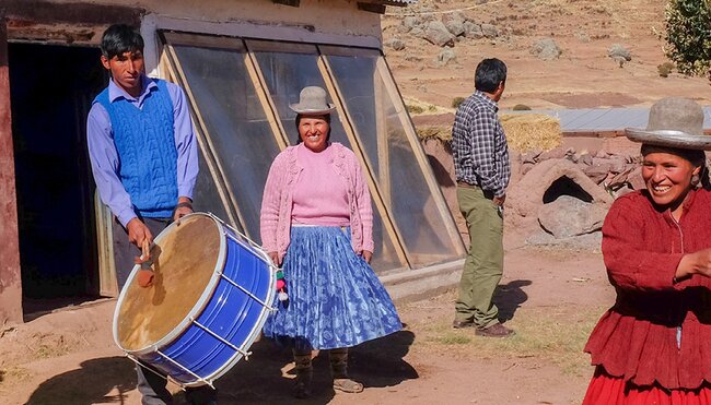 Peru Puno dance with locals