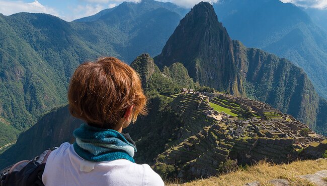 GGPIC - Woman admiring Machu Picchu from a distance