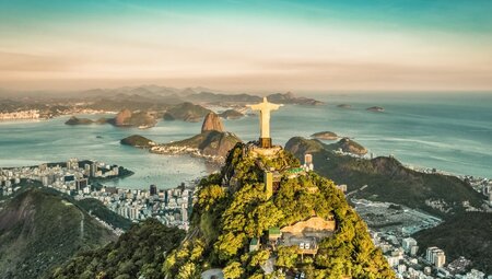 An aerial view of Rio de Janeiro, Brazil