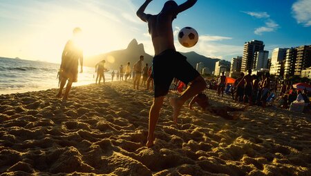 Watch the locals enjoy the a game of soccer on Copacabana beach