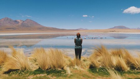 bolivia_uyuni_woman-looks-over-salt-flats-grassy