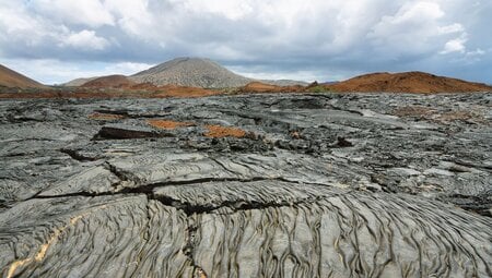 Pahoehoe Laval landscape of Santiago Island, Galapagos, Ecuador