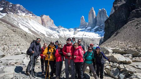 Travellers in Torres del Paine, Chile