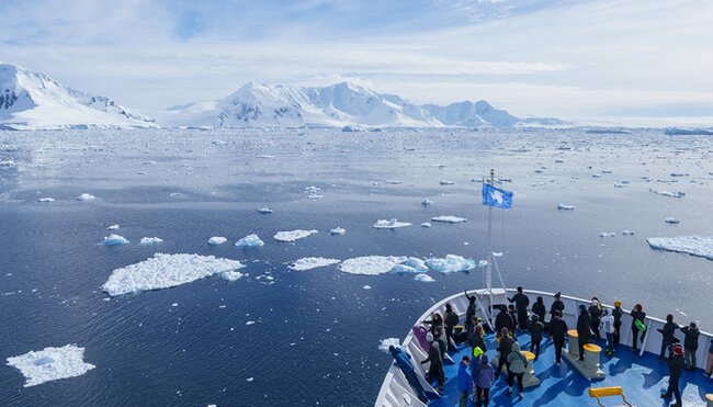 Intrepid Travel Antarctica travellers on ship