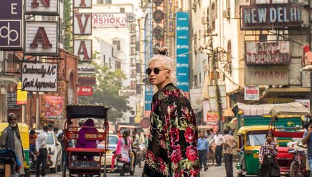 India delhi traveller busy street