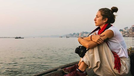 Take in the waters of the Holy Ganges in India