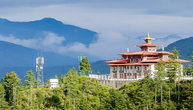 Panorama in valley near Bumthang, Bhutan