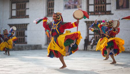 A dancing monk of Mongar, Bhutan