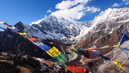 Enjoy spectacular views of the Himalayas, as you trek through the Tamang & Langtang heritage trail