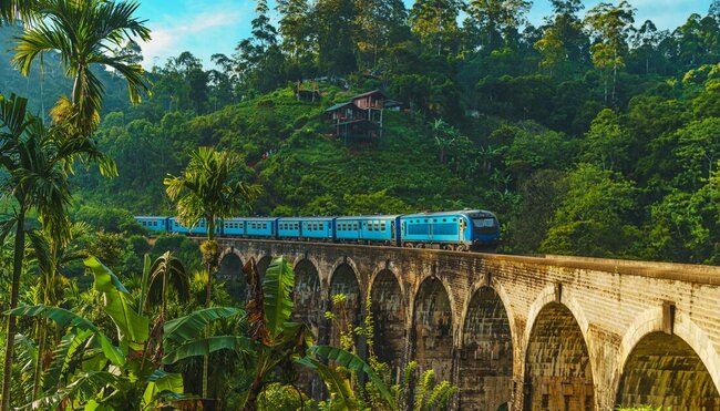 Crossing the Nine Arches Bridge in Demodara