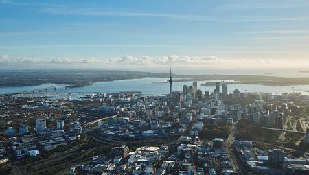 Aerial view of CBD Auckland, North Island, New Zealand