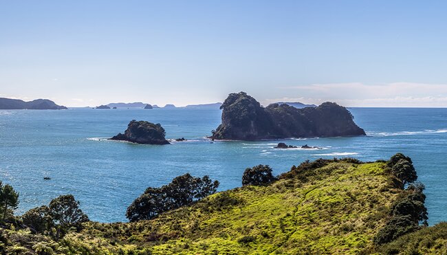Aerial views over Coromandel Peninsula, North Island, New Zealand