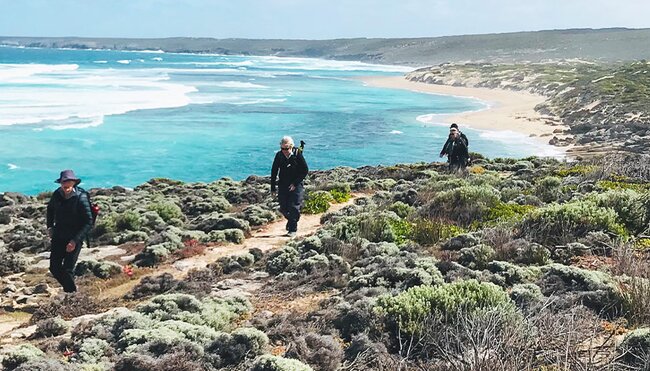 Travellers on Kangaroo Island walking Trail, South Australia