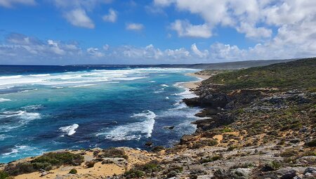 View of coastline on the Kangaroo Wilderness Trail, Southern Australia