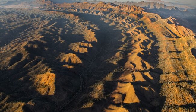 Aerial view of Wilpena Pound, Ikara-Flinders Ranges National Park, South Australia