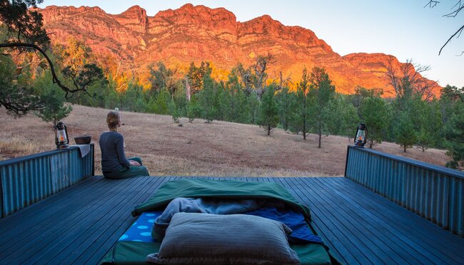 Wake up in the Flinders Ranges swag camp on the Arkaba Walk