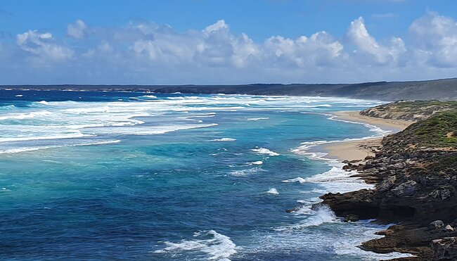 Panorama view of shoreline on Kangaroo Island, South Australia