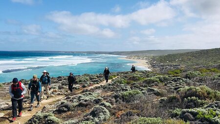 Group walking in Kangaroo Island, South Australia