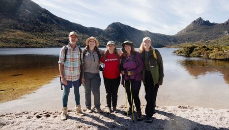 On the shores of Dove Lake in Cradle Mountain