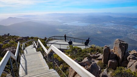 Looking out over Tasmania's east coast from Mount Wellington