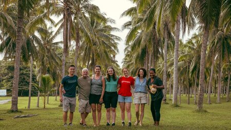 A happy group at the end of their journey in Cairns