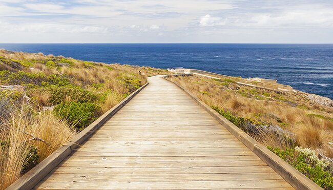 Boardwalk to the coast in Kangaroo Island, South Australia