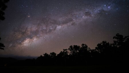 The Milky Way stretches across the sky of Far North Queensland